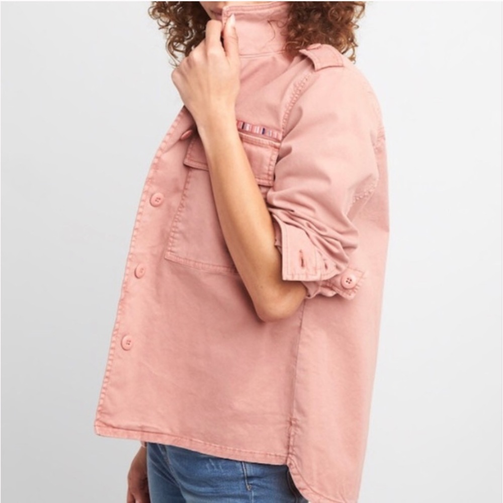 GAP Embroidered Chest Pocket Gap Utility Jacket